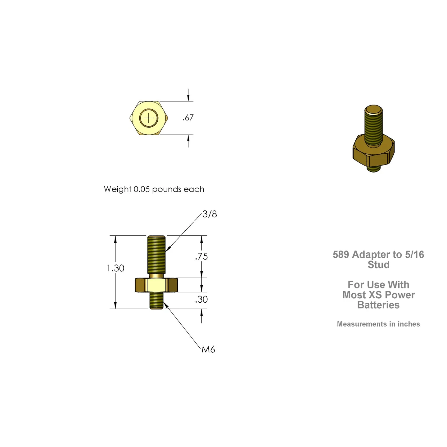 XS Power 588 Battery Post Adaptor - Image 3