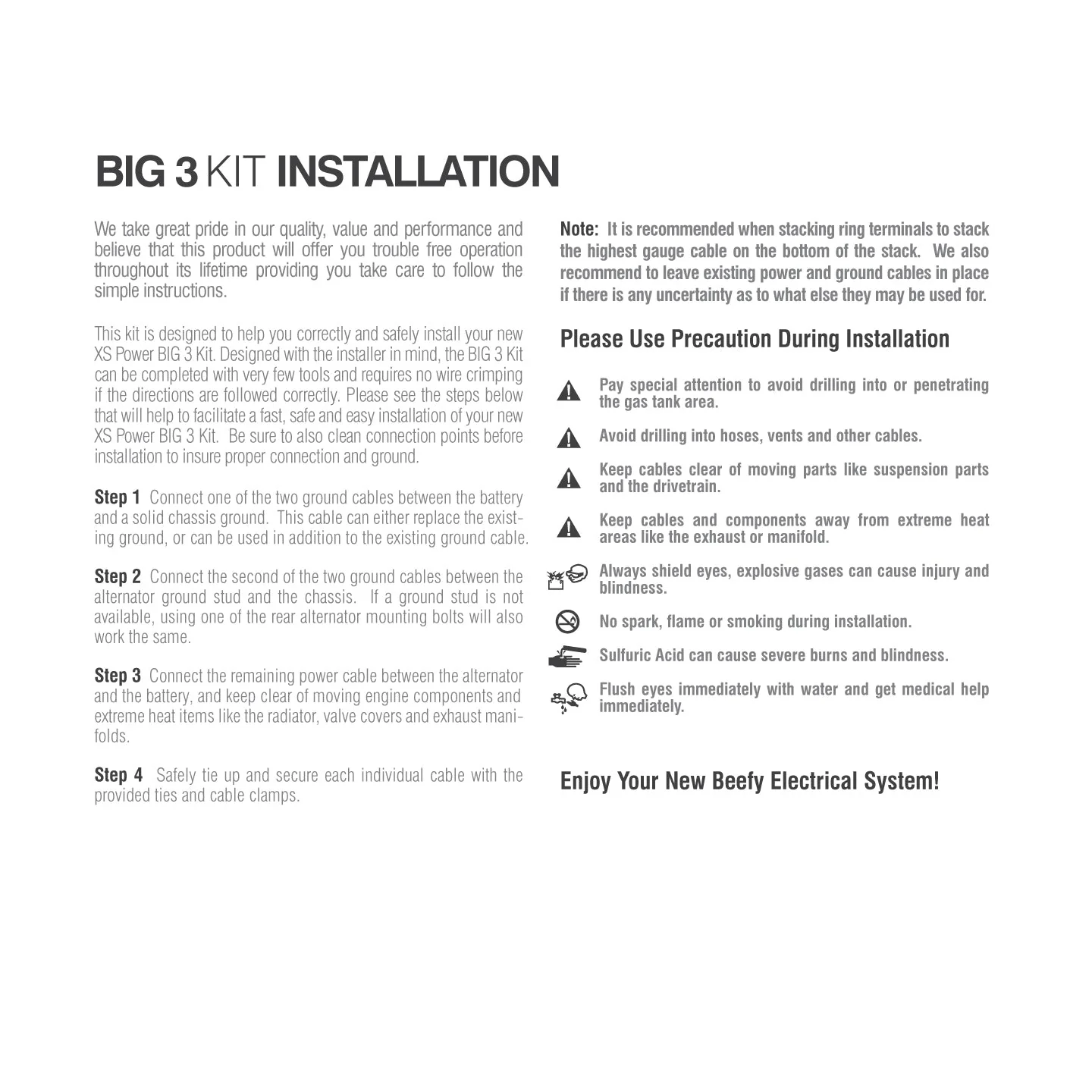 XS Power BIG3RD Big 3 Wire Kit - Image 3