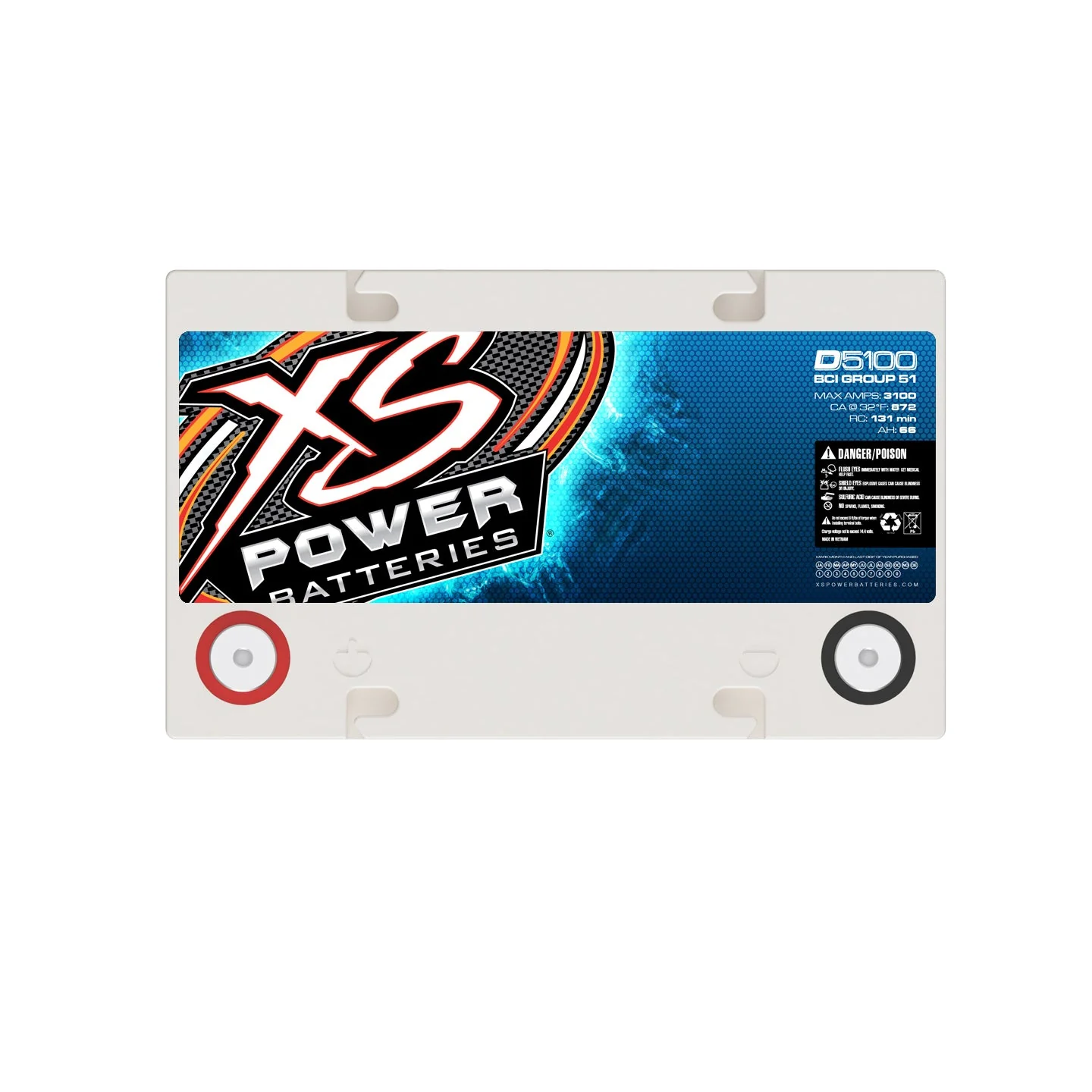 XS Power D5100 12V AGM 3100 Amp Battery/Power Cell+Terminal - Image 4