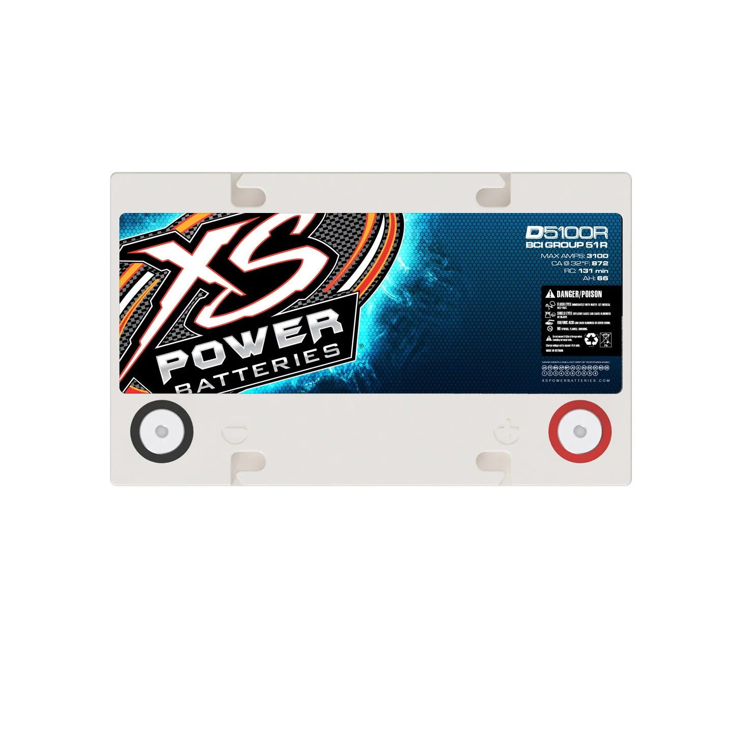 XS Power D5100R 12V 3100A Reverse Polarity AGM Battery/Power Cell - Image 4