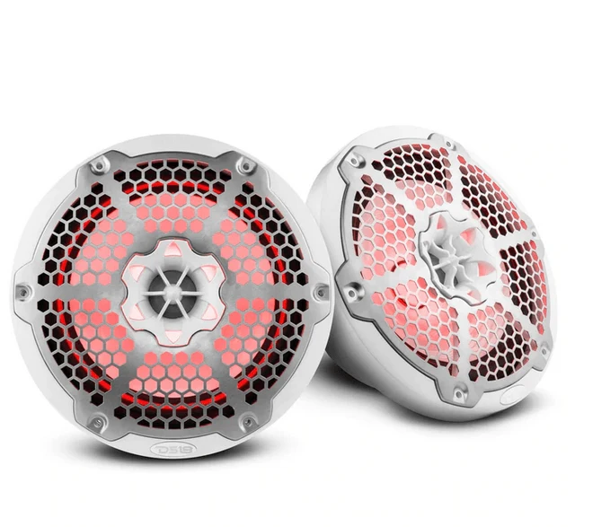 DS18 Hydro NXL-8M/WH 8" 375 Watt WHITE 2-Way Marine Speakers with Integrated RGB LED - Image 3