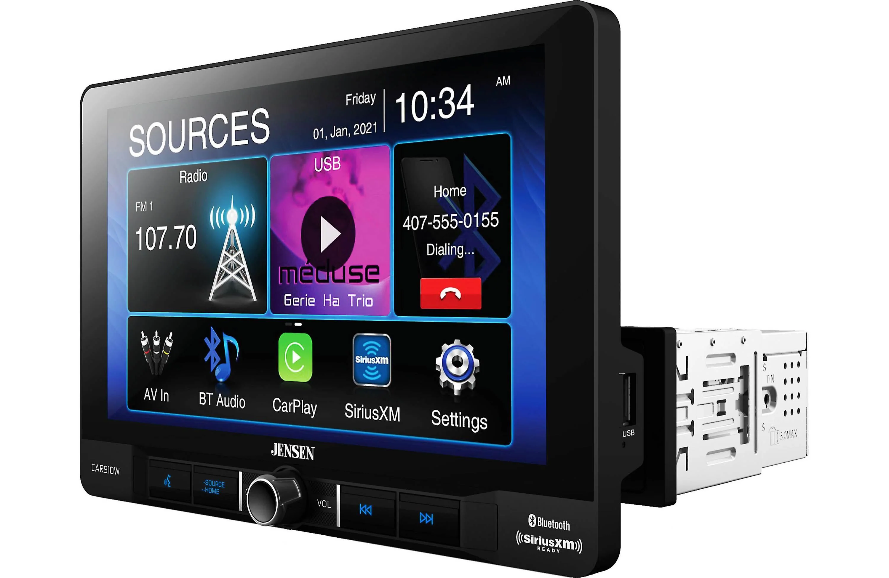 Jensen CAR910W 9″ Multimedia Receiver w/ Wireless Apple CarPlay / Android Auto - Image 5