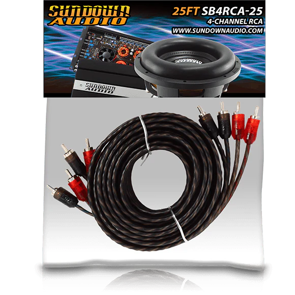 Sundown Audio SB4-25FT 4-Channel RCA Interconnect Cables
