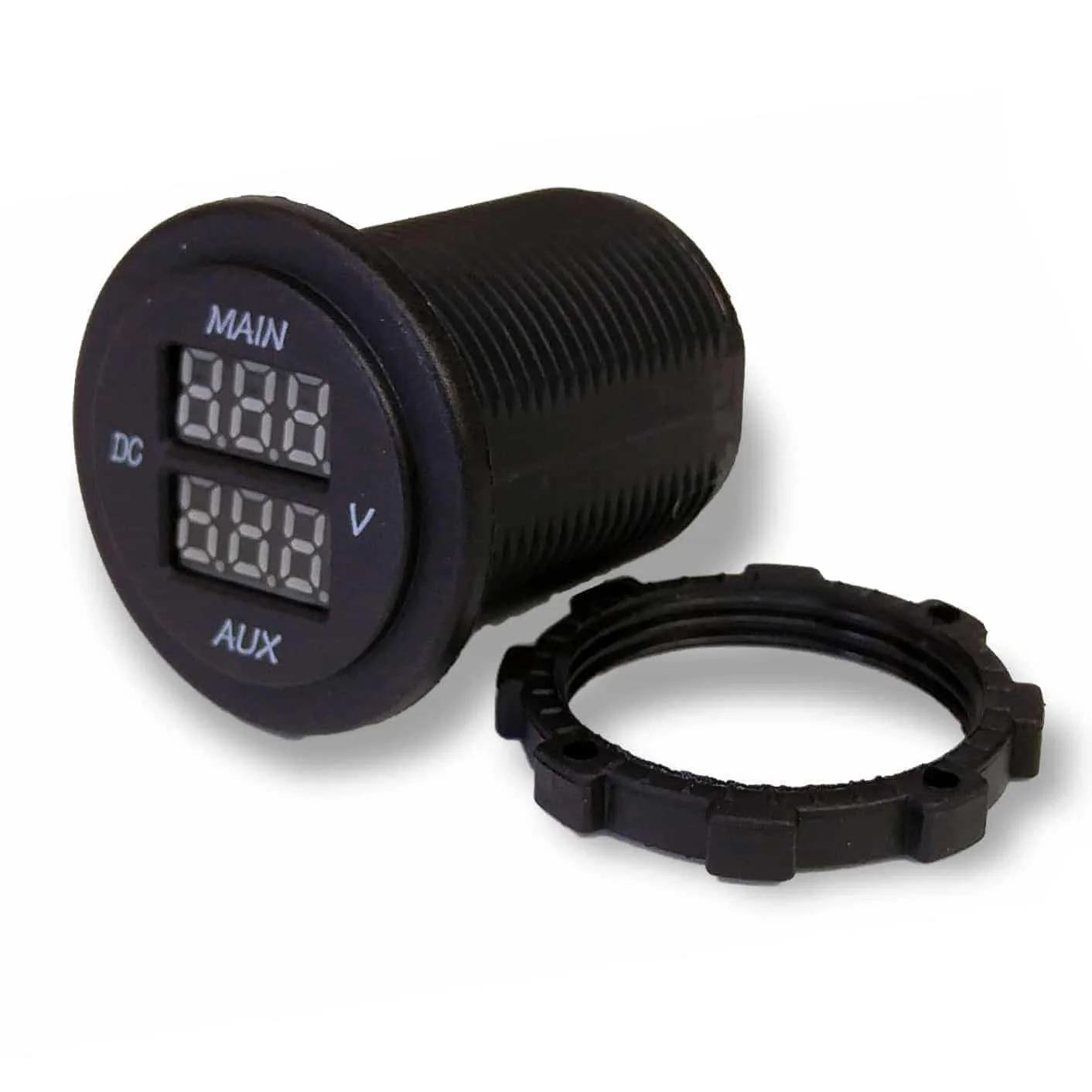 Sparked DS4010DS-G Green Dual LED 12V Audio Voltmeter Monitor for Main+AUX Battery - Image 4