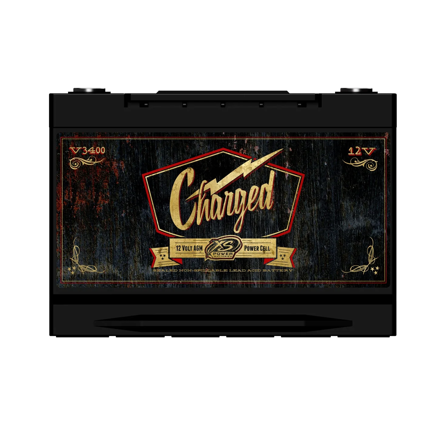 XS Power Vintage V3400 12V AGM 3300 Amp Car Audio Battery/Cell+M6 Terminals - Image 2